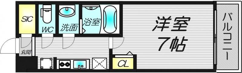 リッツ新大阪(1K/5階)の間取り写真