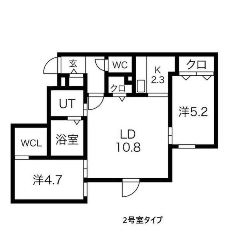 LE CLAIR MINAMIMARUYAMA(2LDK/2階)の間取り写真
