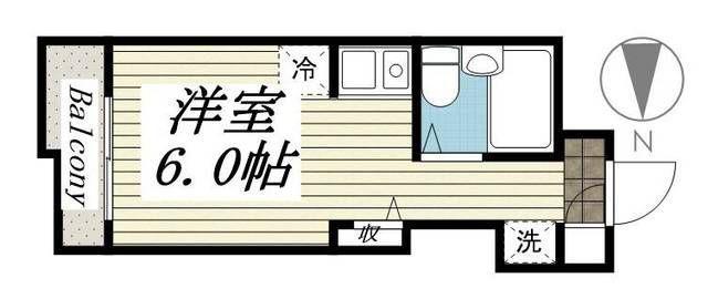コンフォート長津田(ワンルーム/3階)の間取り写真