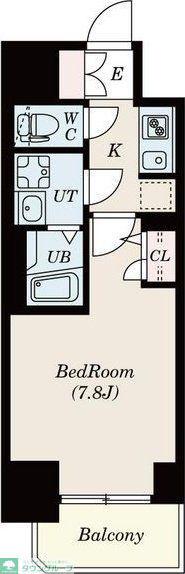 S-RESIDENCE葵(1K/15階)の間取り写真