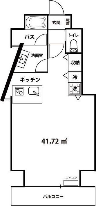 TERZO(ワンルーム/4階)の間取り写真