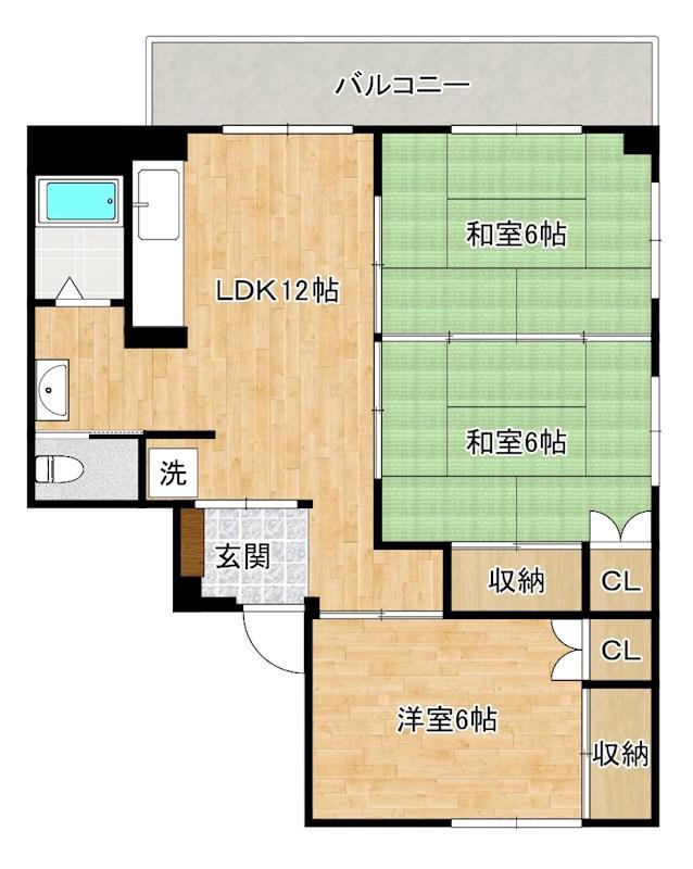 原ビル(3LDK/4階)の間取り写真
