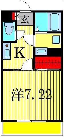北小岩テラス(1K/2階)の間取り写真