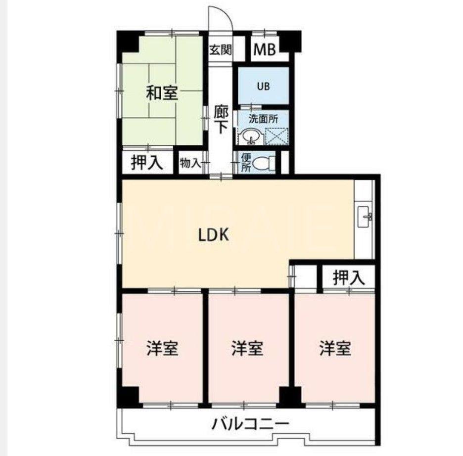 PLENDY矢部さくら通(4LDK/8階)の間取り写真