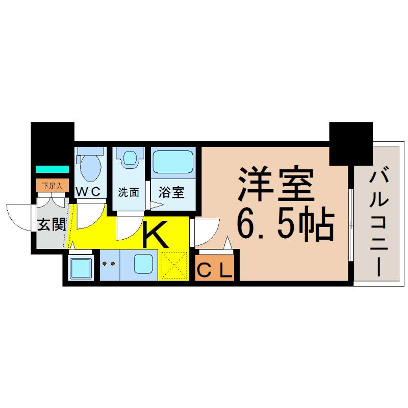 プレサンス大須プライマル(1K/6階)の間取り写真