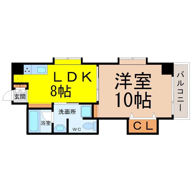 TRUSTY千代田(1LDK/5階)の間取り写真