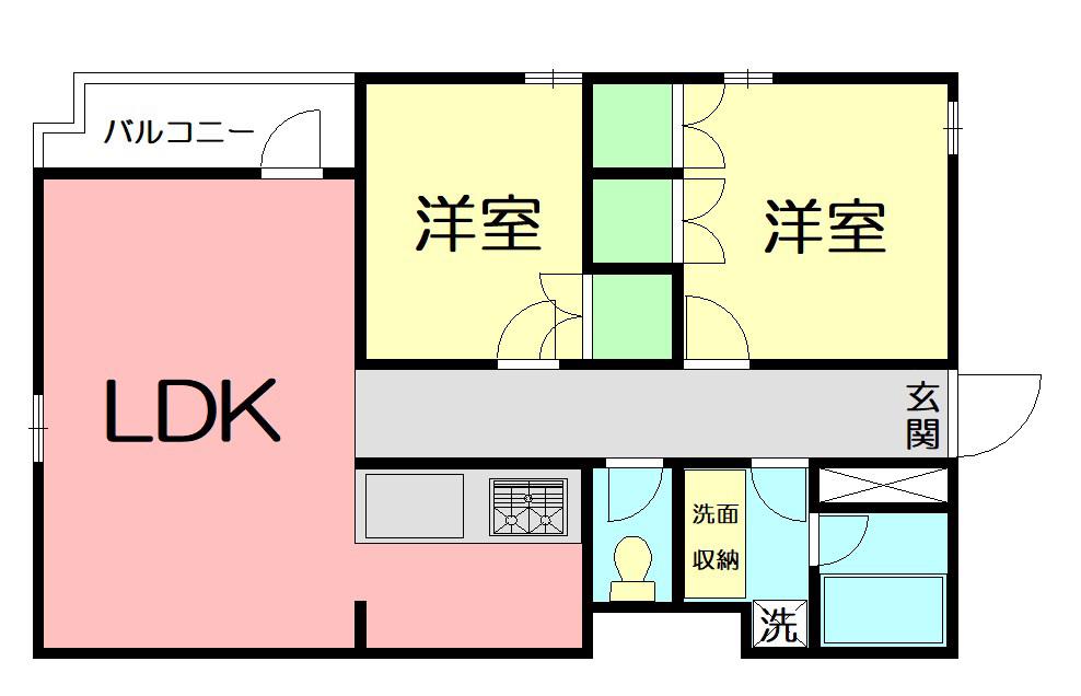 プリメロ湘南(2LDK/3階)の間取り写真