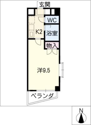 シティライフ藤ヶ丘南2号館(1K/5階)の間取り写真