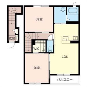 PINEROOTS良福寺B(2LDK/2階)の間取り写真