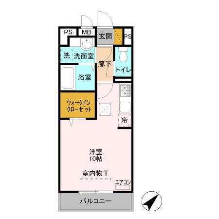 セジュールZENIIIA(ワンルーム/1階)の間取り写真