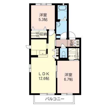 KST湘南ウエスト(2LDK/2階)の間取り写真