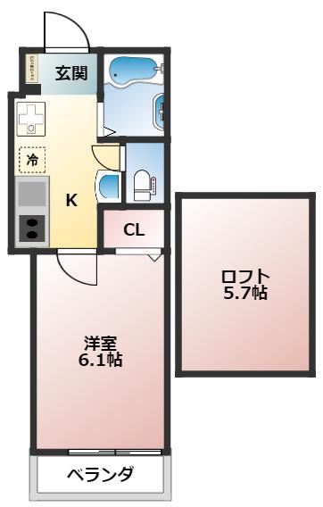 アリロッセ赤羽(1K/3階)の間取り写真