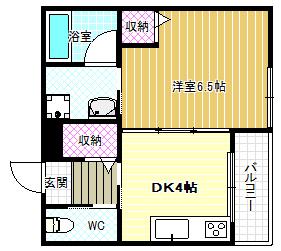 LIBERTY大井(1DK/3階)の間取り写真