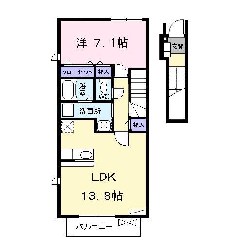 NEW 昇基(1LDK/2階)の間取り写真