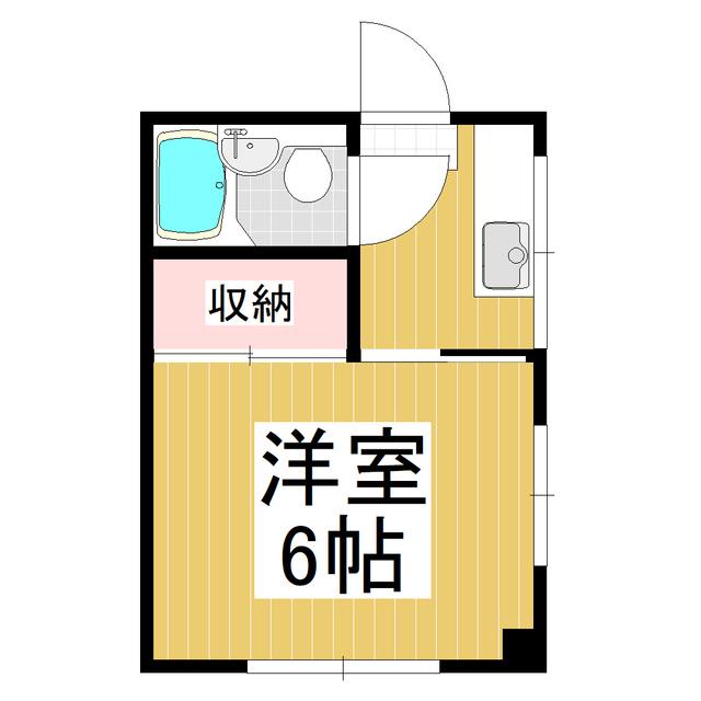 ブルーハイツ滝沢(1K/2階)の間取り写真