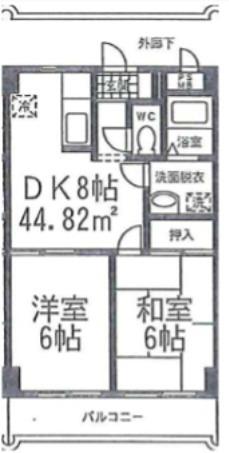 サンヒルズ中山(2DK/3階)の間取り写真
