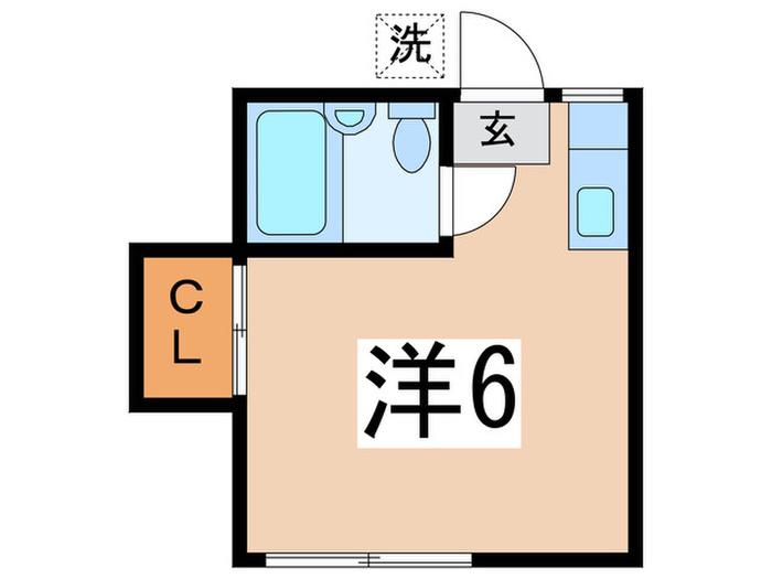 Kハウス(ワンルーム/2階)の間取り写真