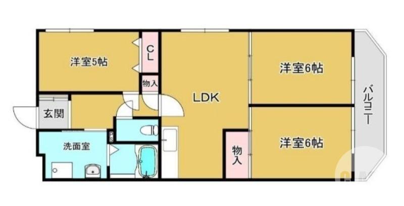 アネックス津久野(3LDK/2階)の間取り写真