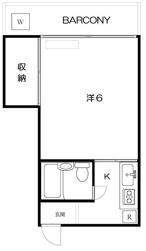 東武ハイライン都立大(1K/7階)の間取り写真
