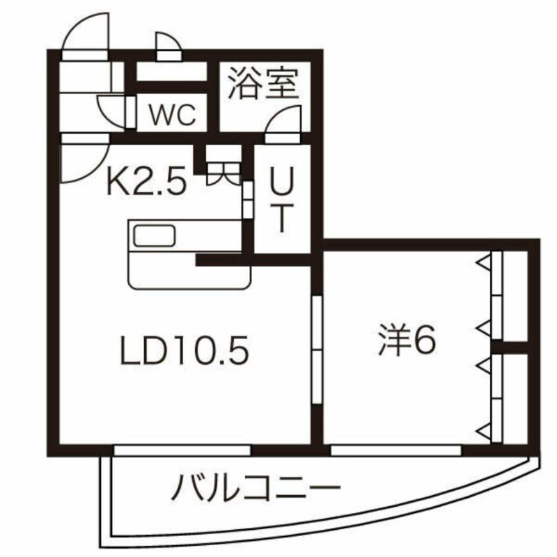 さんぱちBLDI(1LDK/6階)の間取り写真