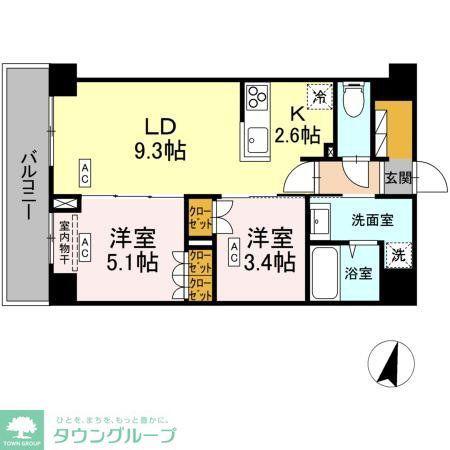 ロイジェント西新井(2LDK/6階)の間取り写真