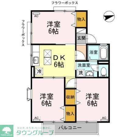 ドミール並木(3DK/1階)の間取り写真