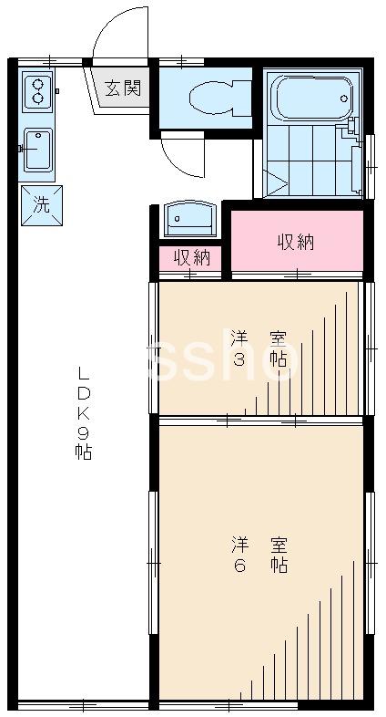 ハイムA(2LDK/2階)の間取り写真