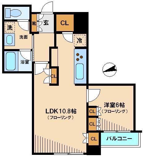 ウエストパークタワー池袋(1LDK/6階)の間取り写真