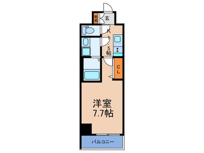 FREEDOMRESIDENCE松原上田1号(1K/7階)の間取り写真