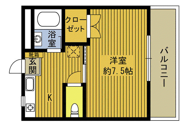 サニーパレス横田(1K/1階)の間取り写真