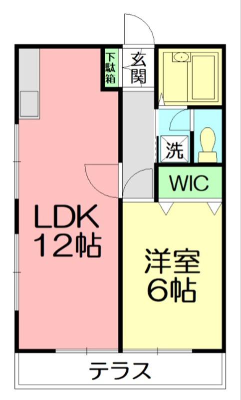 CASASAGAMIOTUKA(1LDK/1階)の間取り写真