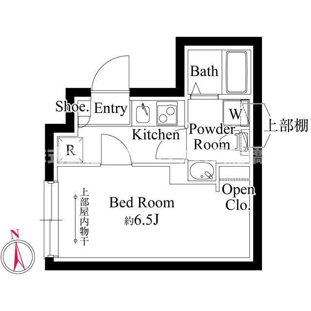 プランドール市川(1K/1階)の間取り写真
