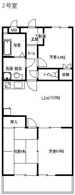 サントルベガ(3LDK/1階)の間取り写真
