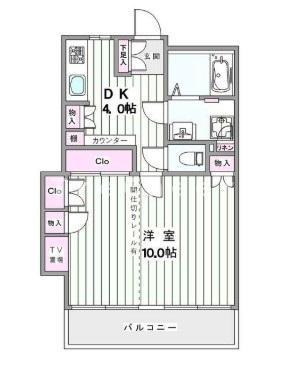 STUDIO IINO(1K/2階)の間取り写真