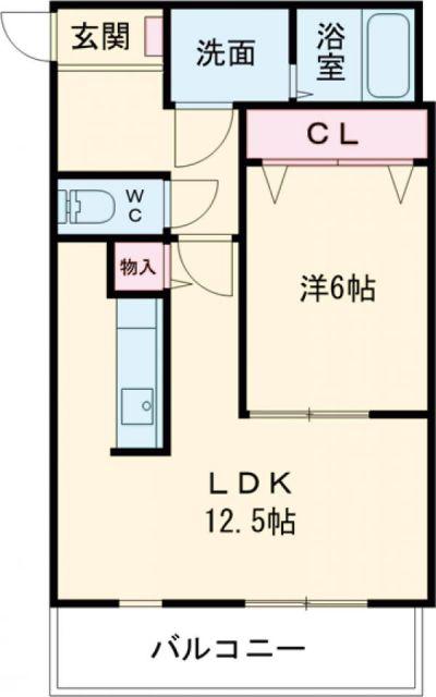 グラン・ルミエール(1LDK/2階)の間取り写真