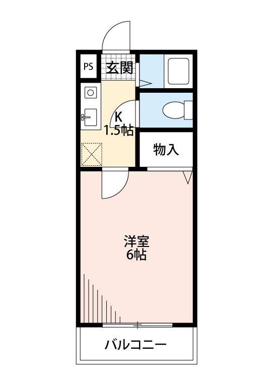 タウンコート所沢(1K/3階)の間取り写真