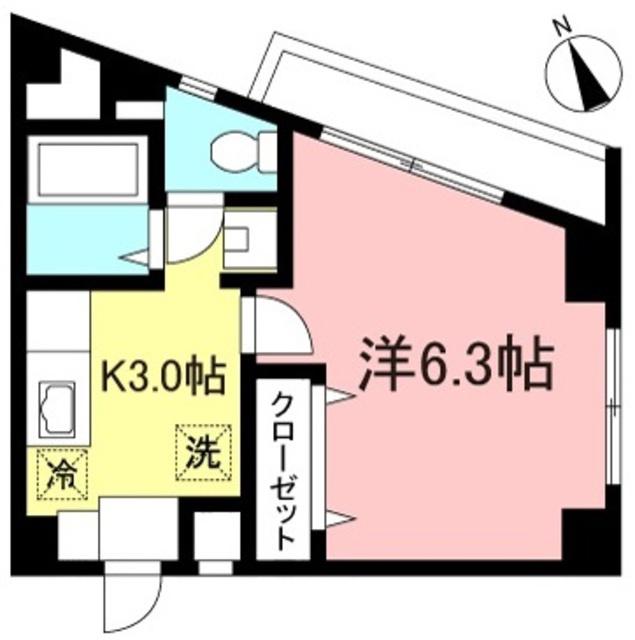 プリムヴェール(1K/2階)の間取り写真