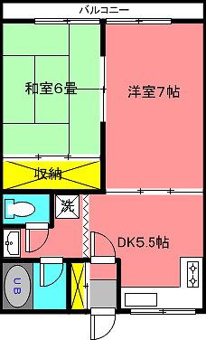 メゾンY・S(2DK/2階)の間取り写真