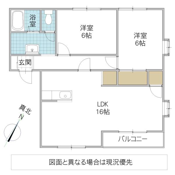 グレインスクエア A棟(3LDK/2階)の間取り写真