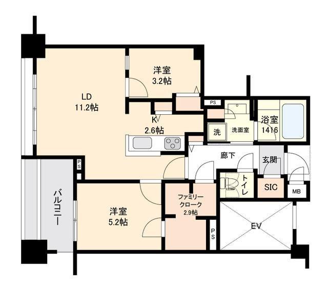 プロスペクト森下(2LDK/2階)の間取り写真