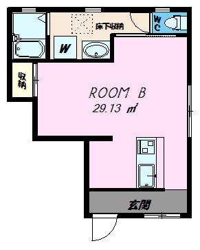 I HOUSE(ワンルーム/1階)の間取り写真