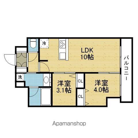 プレリス大阪今里サヴィア(2LDK/9階)の間取り写真