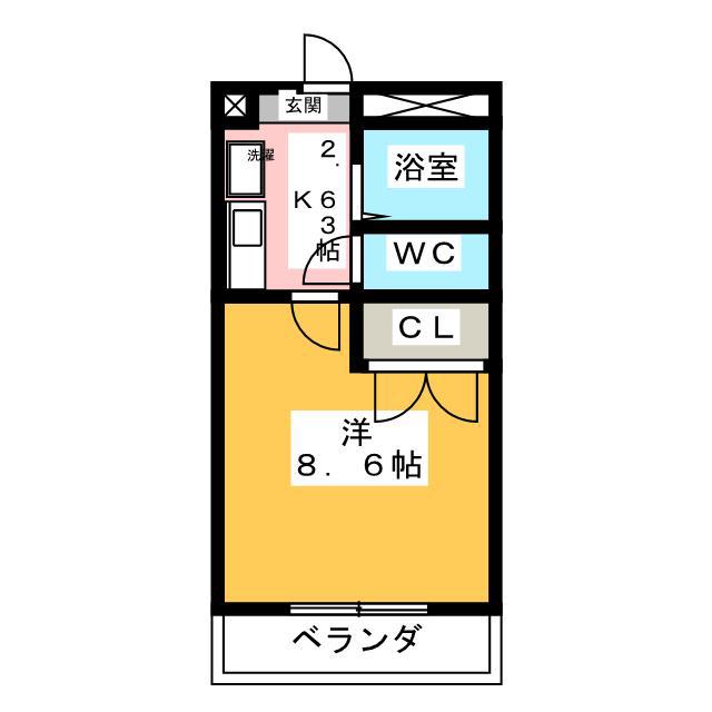 HARMONY(1K/2階)の間取り写真