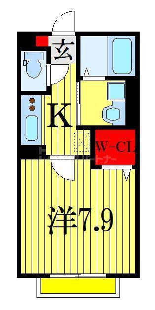 デイリーハイツII(1K/2階)の間取り写真
