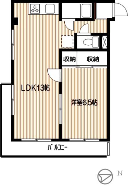 ニューランドマンション(1LDK/1階)の間取り写真