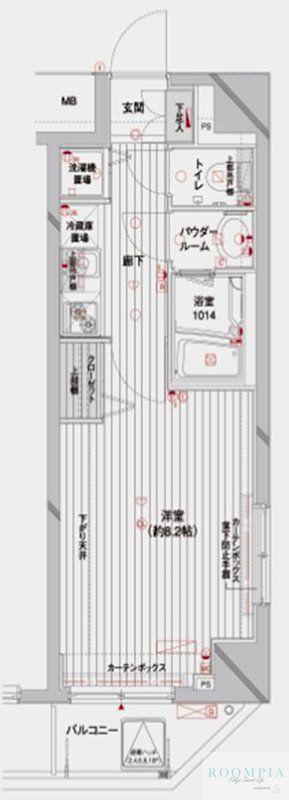 メインステージ蔵前(1K/6階)の間取り写真