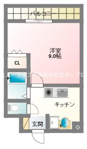 ネクスプロス大和田(1K/2階)の間取り写真