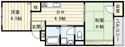 大池メゾン(2DK/2階)の間取り写真