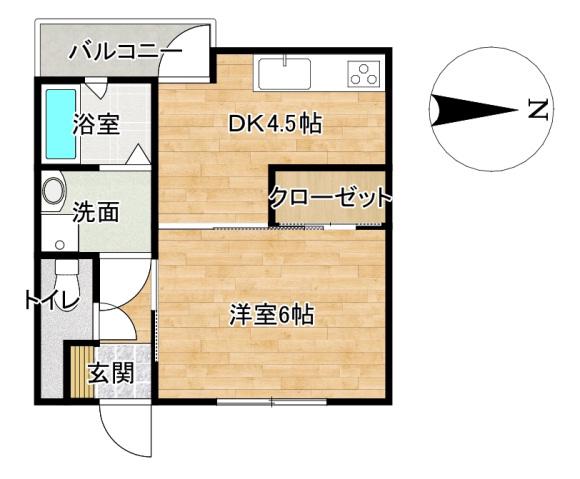 サンステージFUJIWARA(1DK/2階)の間取り写真