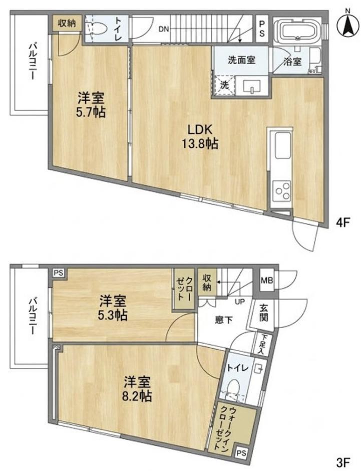 RA-ASHIYA(3LDK/3階)の間取り写真